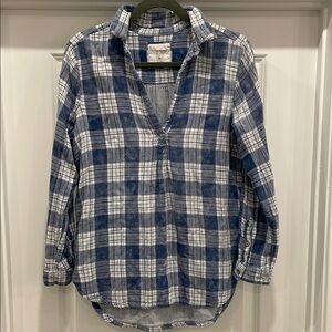 Sonoma Blue and White Plaid Shirt
